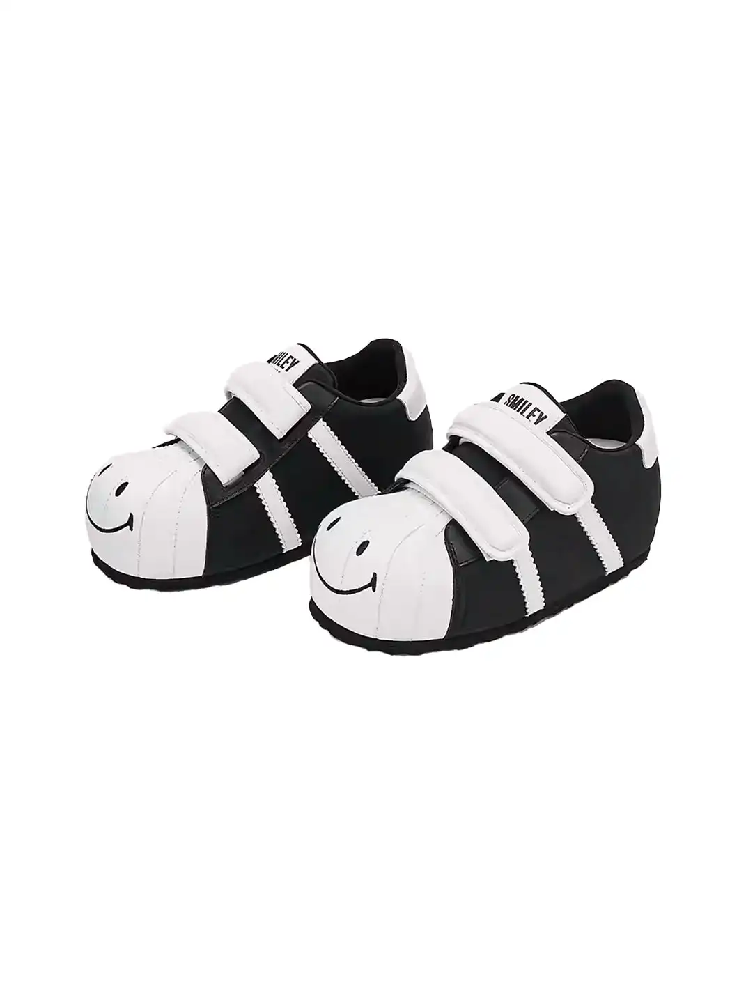 SMILEY | Shell Toe Chunky Velcro Shoes-Black