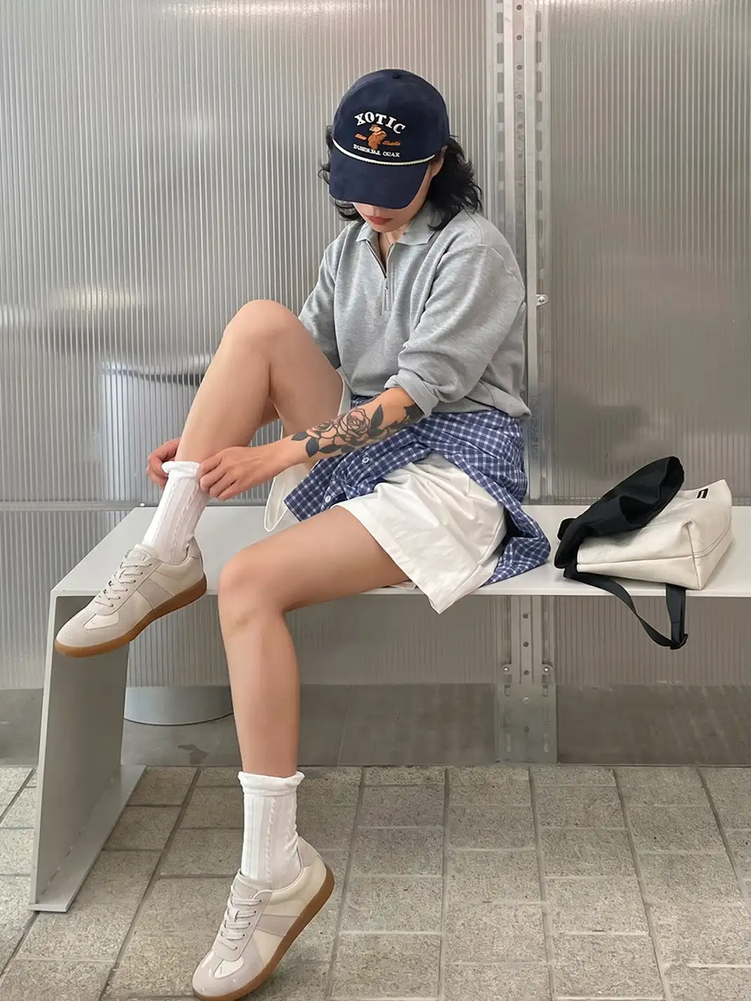 SMILEY | Mango Toe Retro Casual Sneakers-Gray