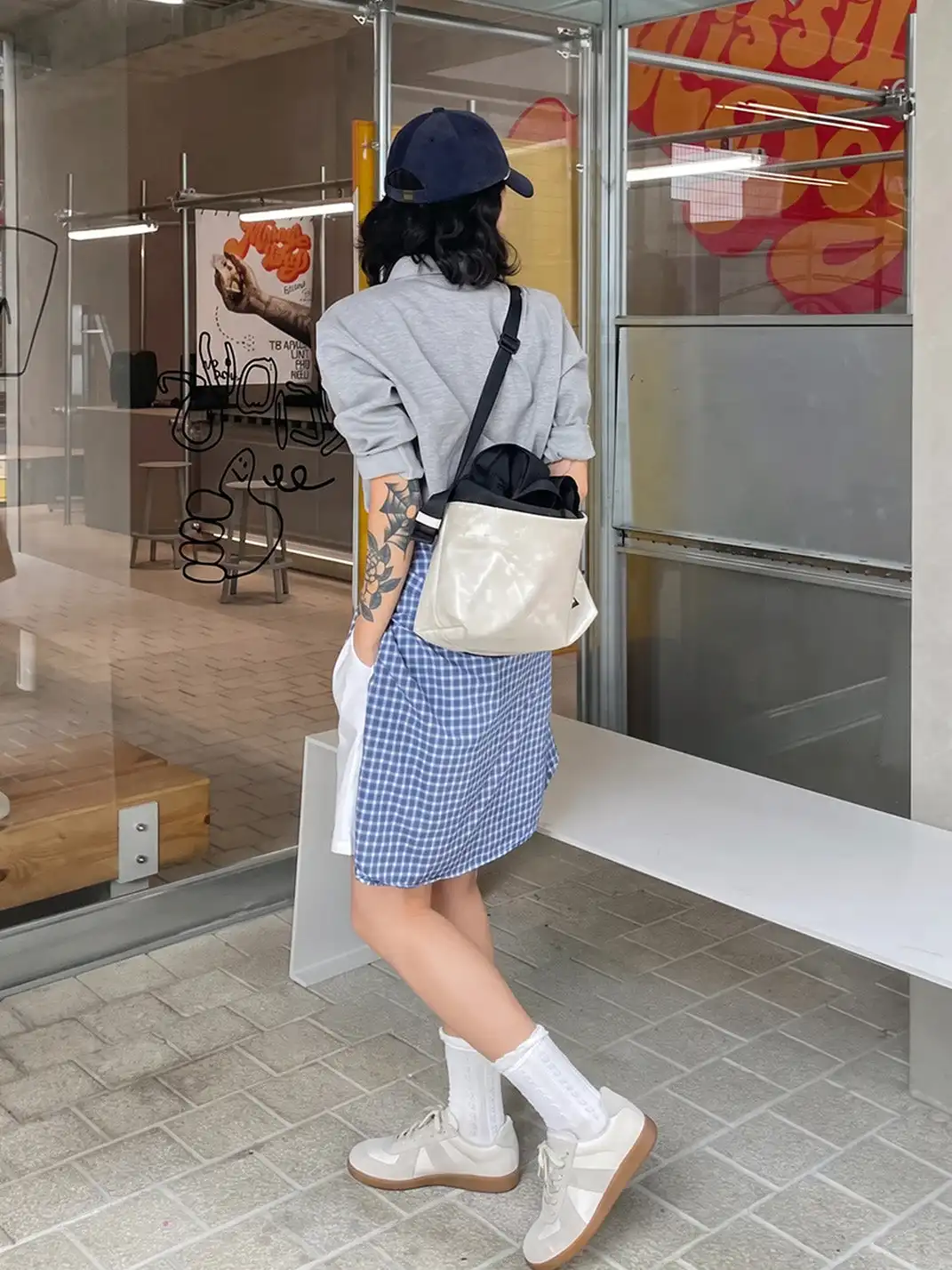 SMILEY | Mango Toe Retro Casual Sneakers-Gray