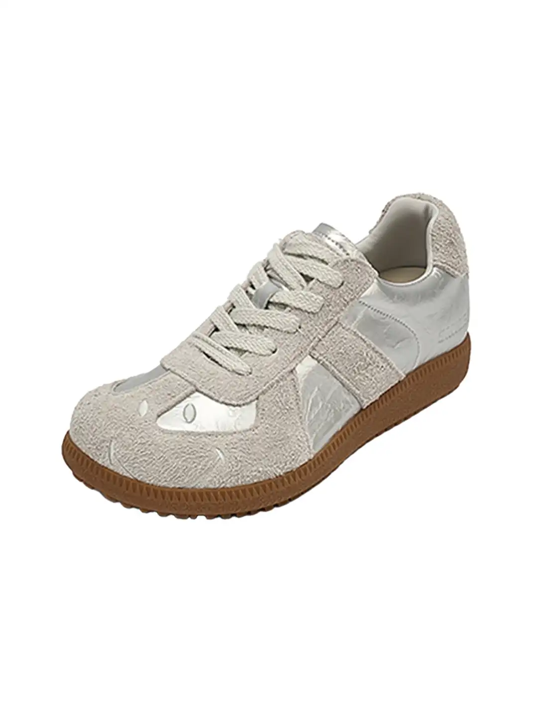 SMILEY | Mango Toe Retro Casual Sneakers-Silver
