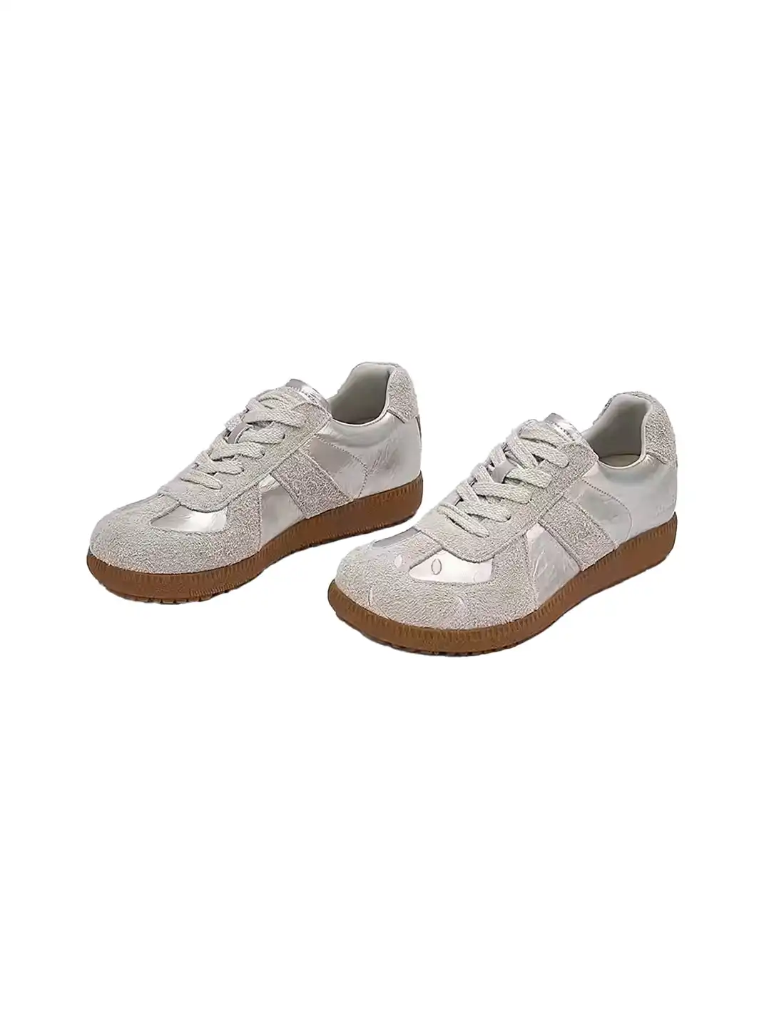 SMILEY | Mango Toe Retro Casual Sneakers-Silver