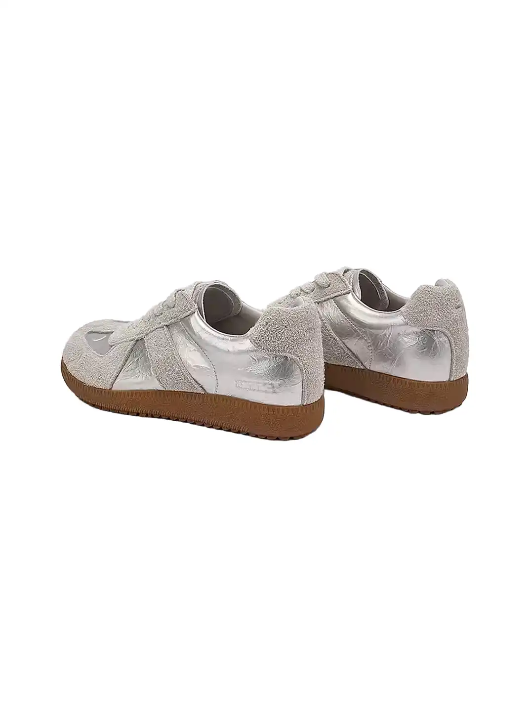 SMILEY | Mango Toe Retro Casual Sneakers-Silver