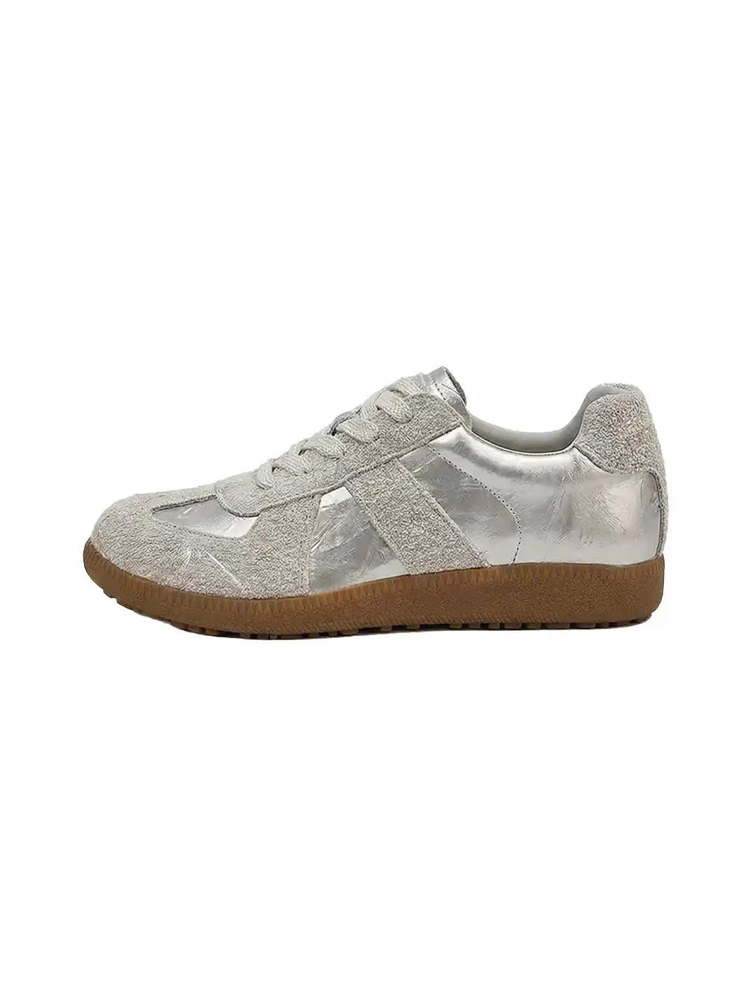 SMILEY | Mango Toe Retro Casual Sneakers-Silver