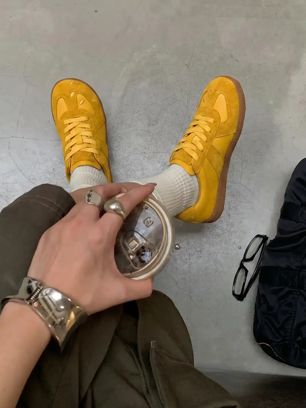 SMILEY | Mango Toe Retro Casual Sneakers-Yellow