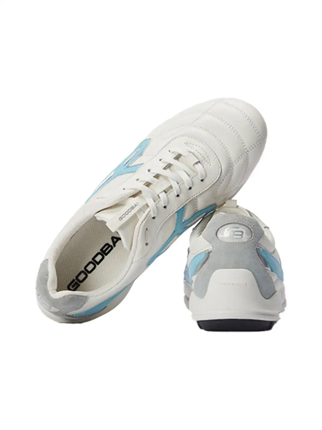 GOODBAI | Retro Velvet Soccer Football Flat Trainer-White