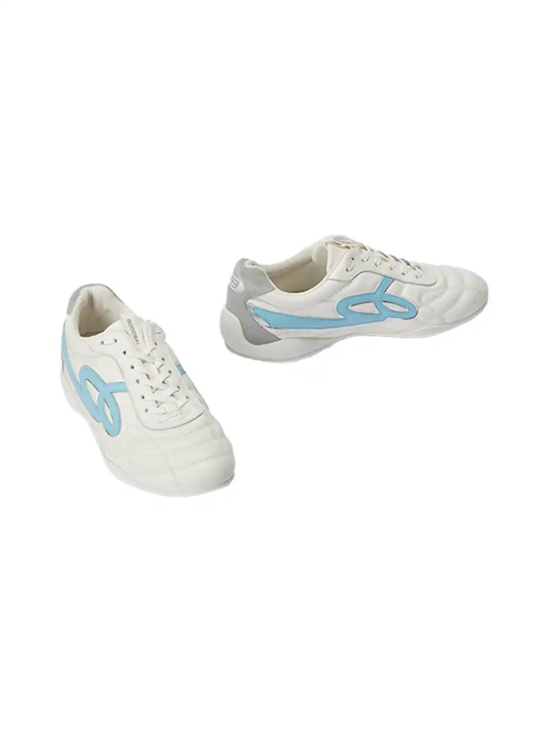 GOODBAI | Retro Velvet Soccer Football Flat Trainer-White