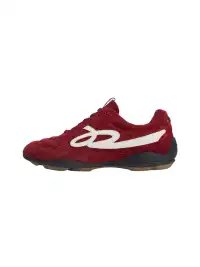 GOODBAI | Retro Velvet Soccer Football Flat Trainer-Red