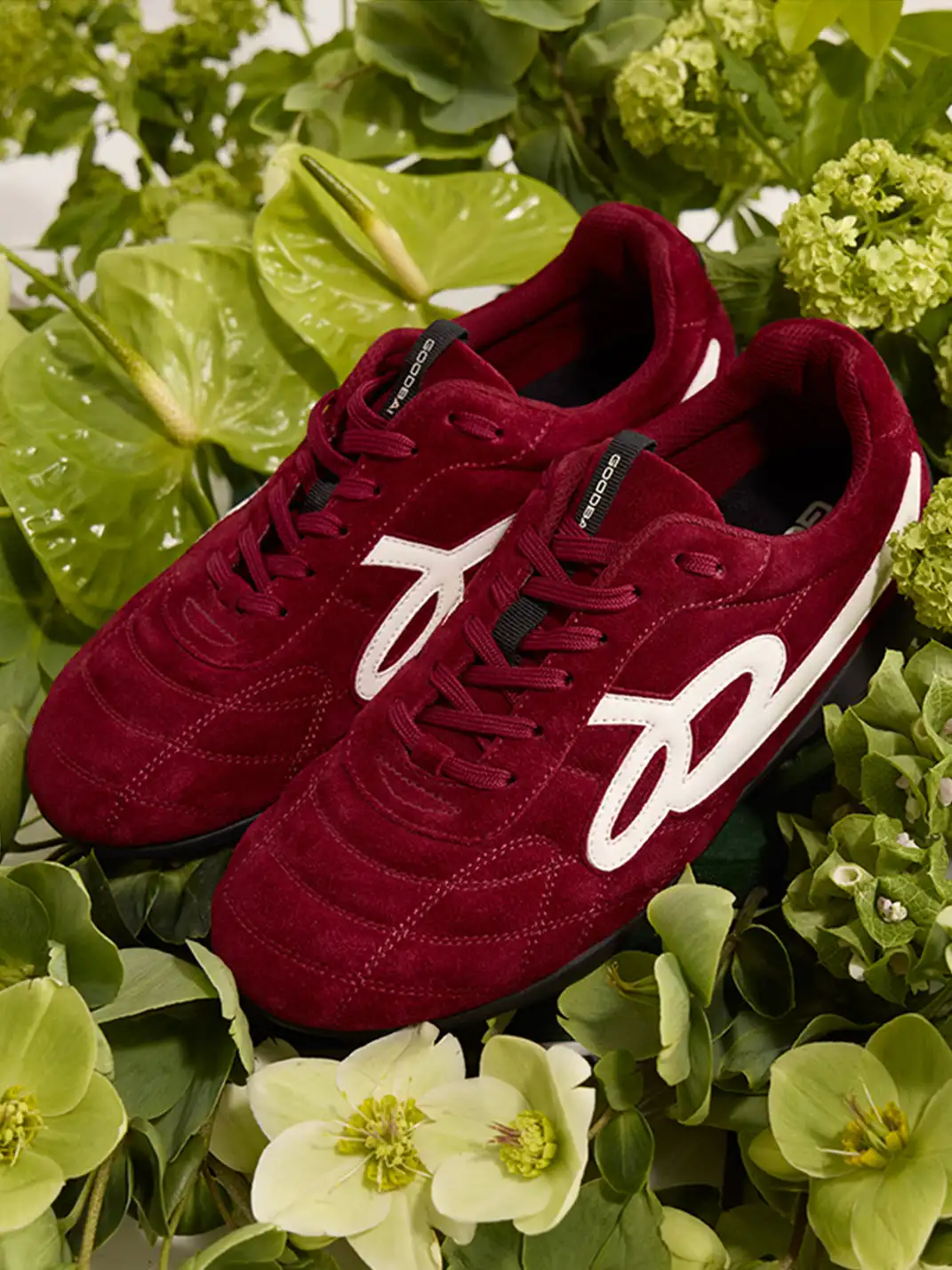 GOODBAI | Retro Velvet Soccer Football Flat Trainer-Red