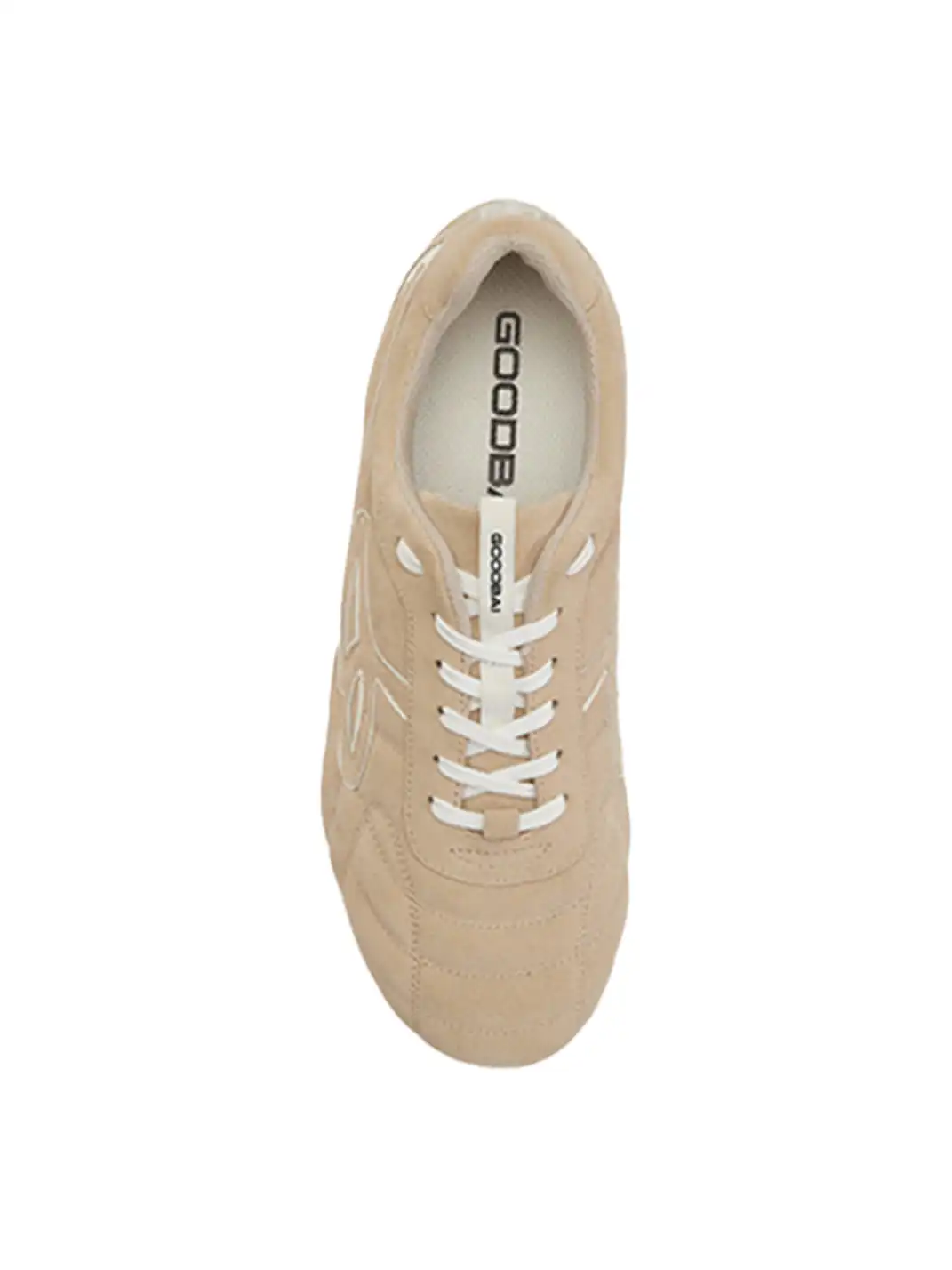 GOODBAI | Retro Velvet Soccer Football Flat Trainer-Beige
