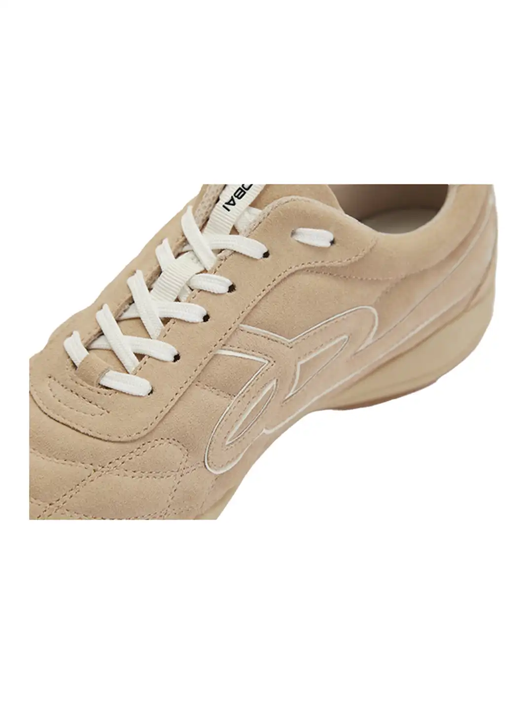 GOODBAI | Retro Velvet Soccer Football Flat Trainer-Beige