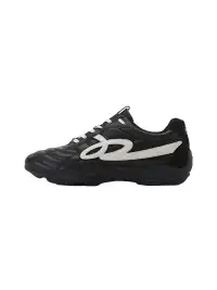 GOODBAI | Retro Leather Soccer Football Flat Trainer-Black