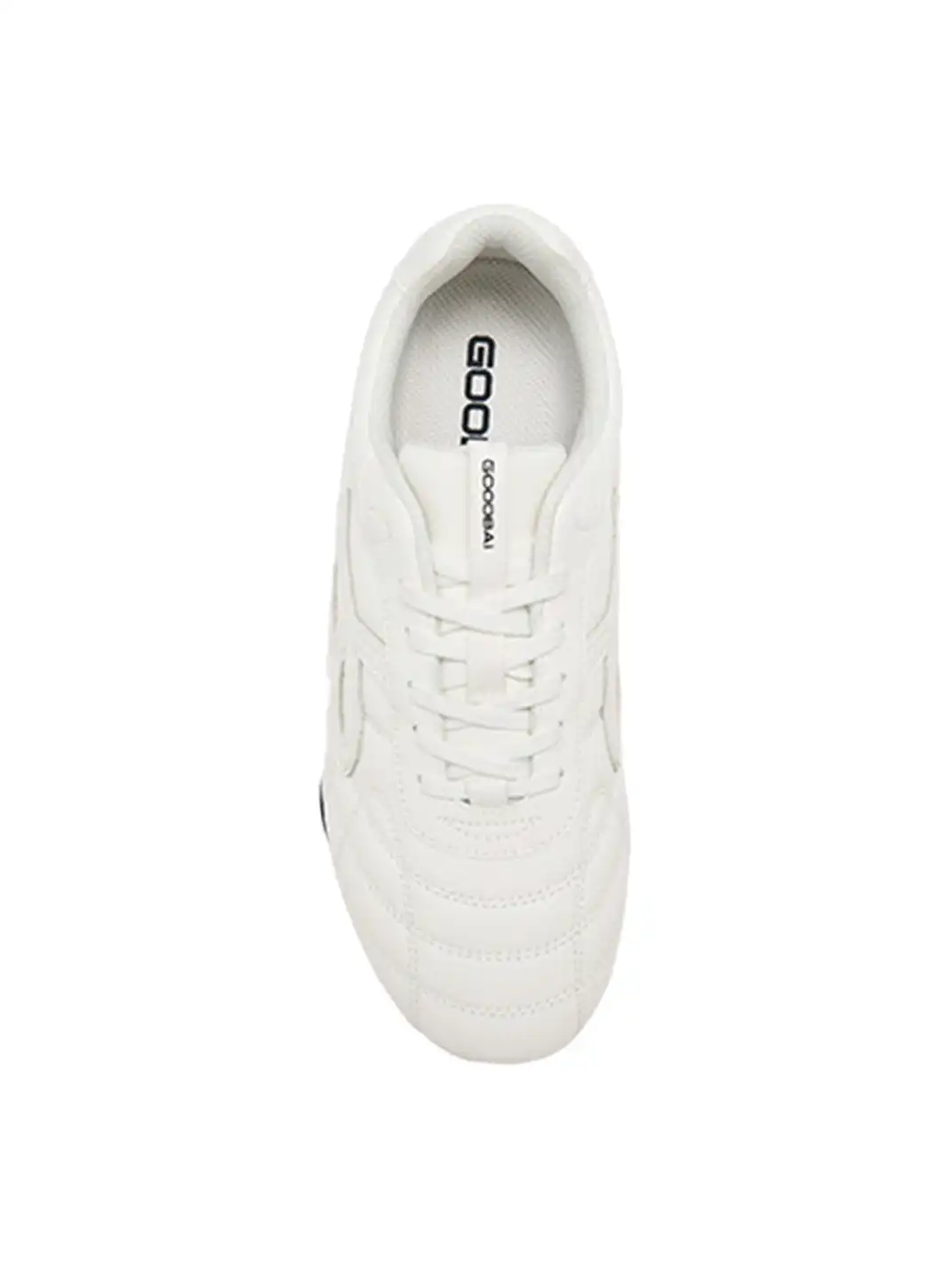 GOODBAI | Retro Leather Soccer Football Flat Trainer-Black&White