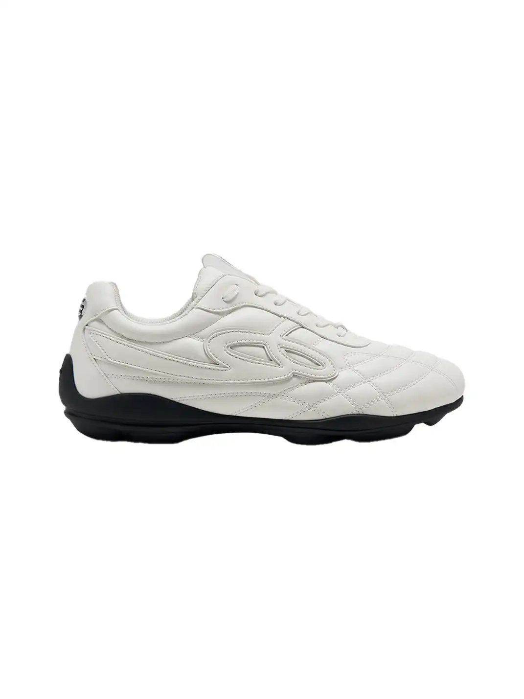 GOODBAI | Retro Leather Soccer Football Flat Trainer-Black&White