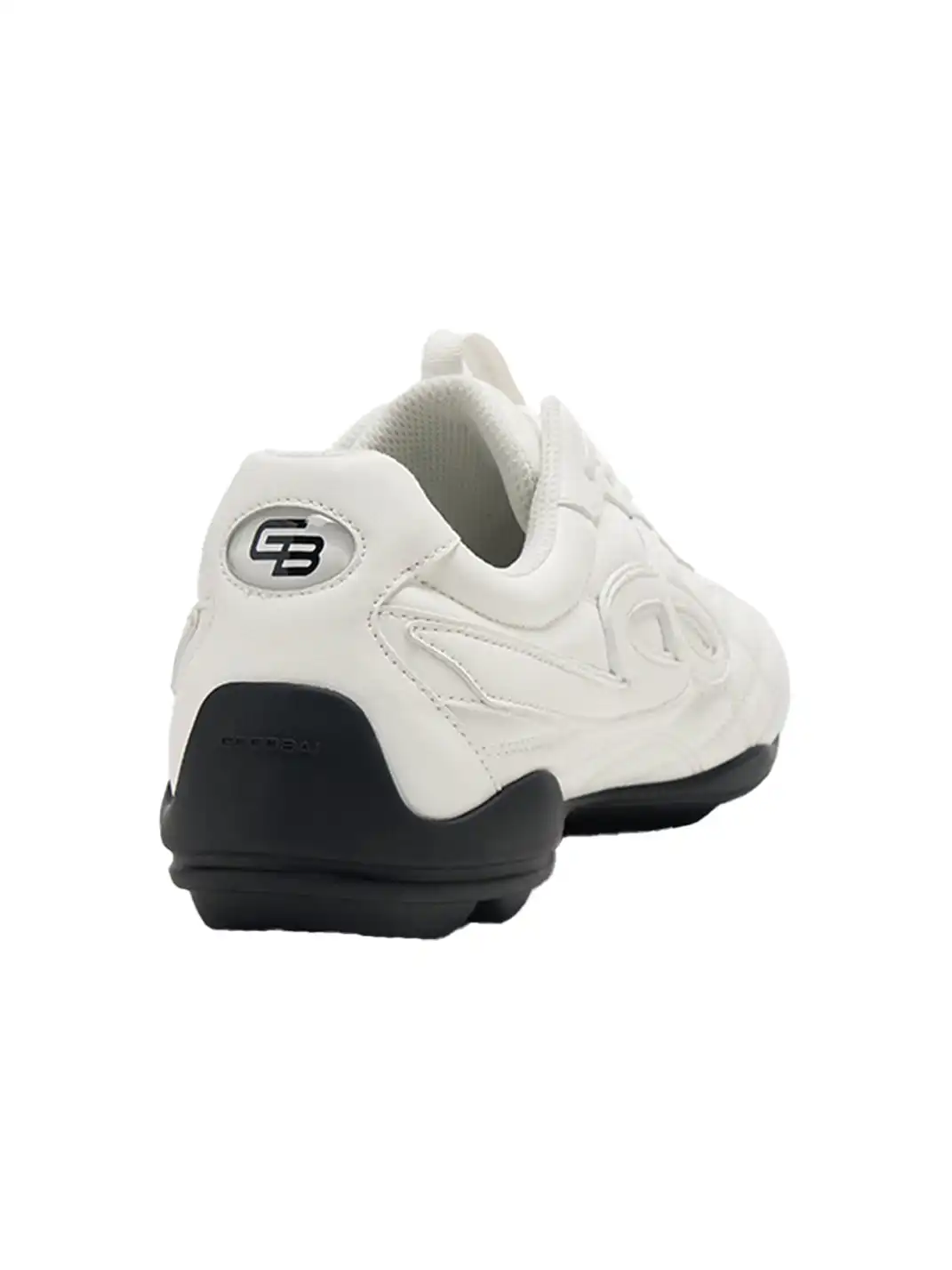 GOODBAI | Retro Leather Soccer Football Flat Trainer-Black&White