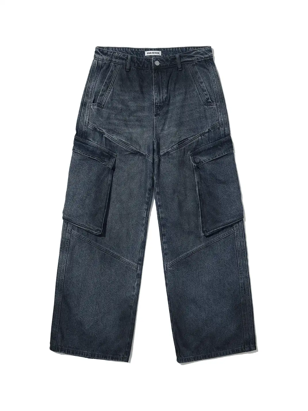 EGO FETCH丨Aged Wide Leg 6 Pockets Cargo Jeans