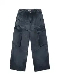 EGO FETCH丨Aged Wide Leg 6 Pockets Cargo Jeans