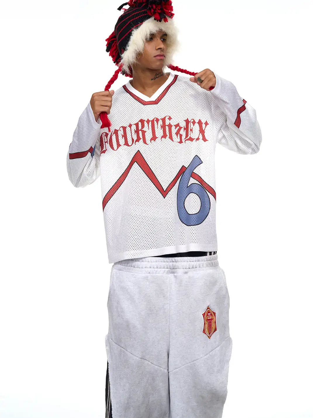 Fourth3ex | Mesh V Neck Long Sleeve Jersey