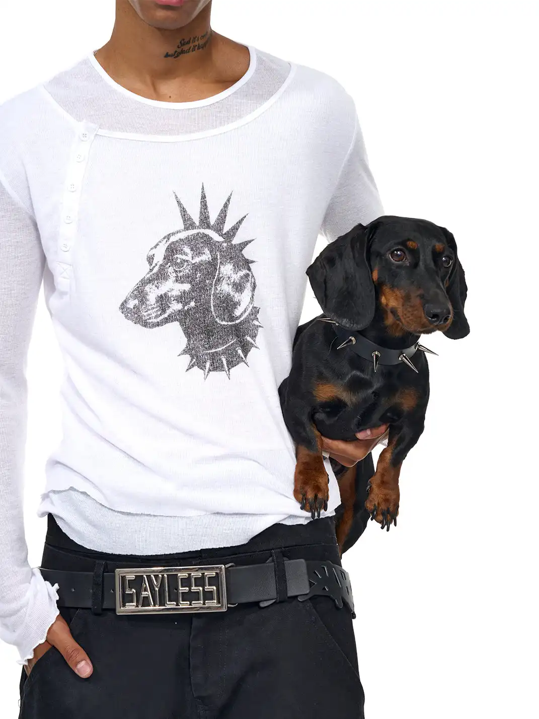 Fourth3ex | Punk Dog Double Layer Long Sleeve Tee