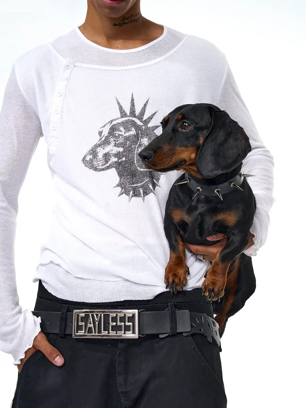 Fourth3ex | Punk Dog Double Layer Long Sleeve Tee