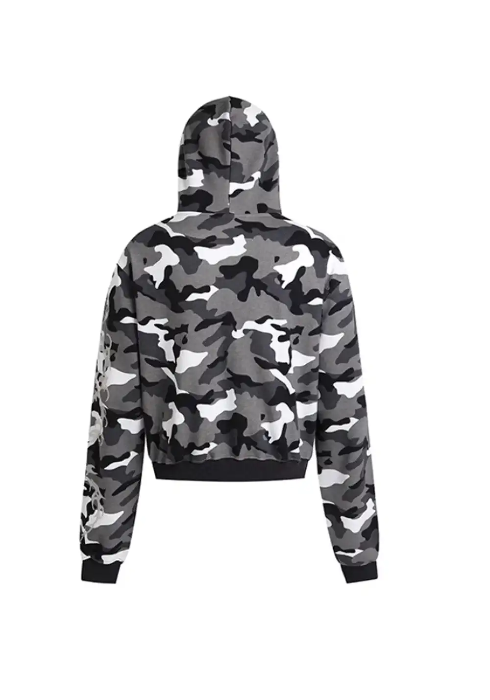 DND4DES丨Silver Embroidered Camo Zip Hoodie