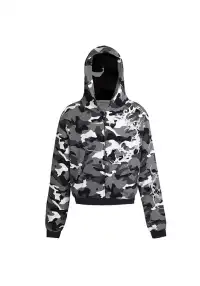 DND4DES丨Silver Embroidered Camo Zip Hoodie