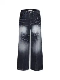 DND4DES | Washed Lightning Baggy Wide Jeans