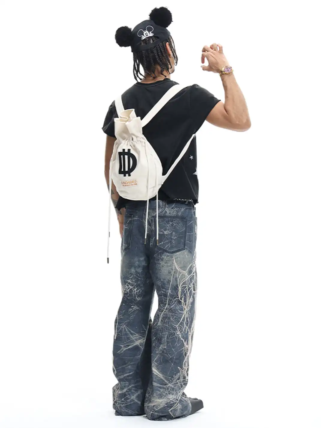 DND4DES | Distressed Web Embroidered Jeans