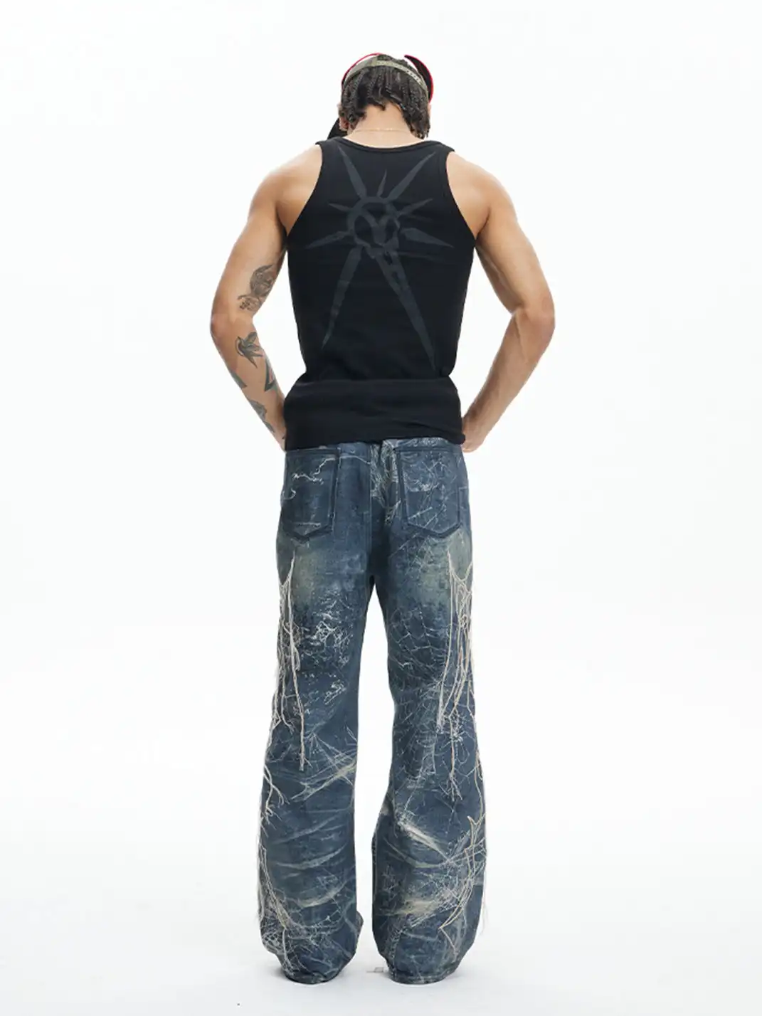 DND4DES | Distressed Web Embroidered Jeans