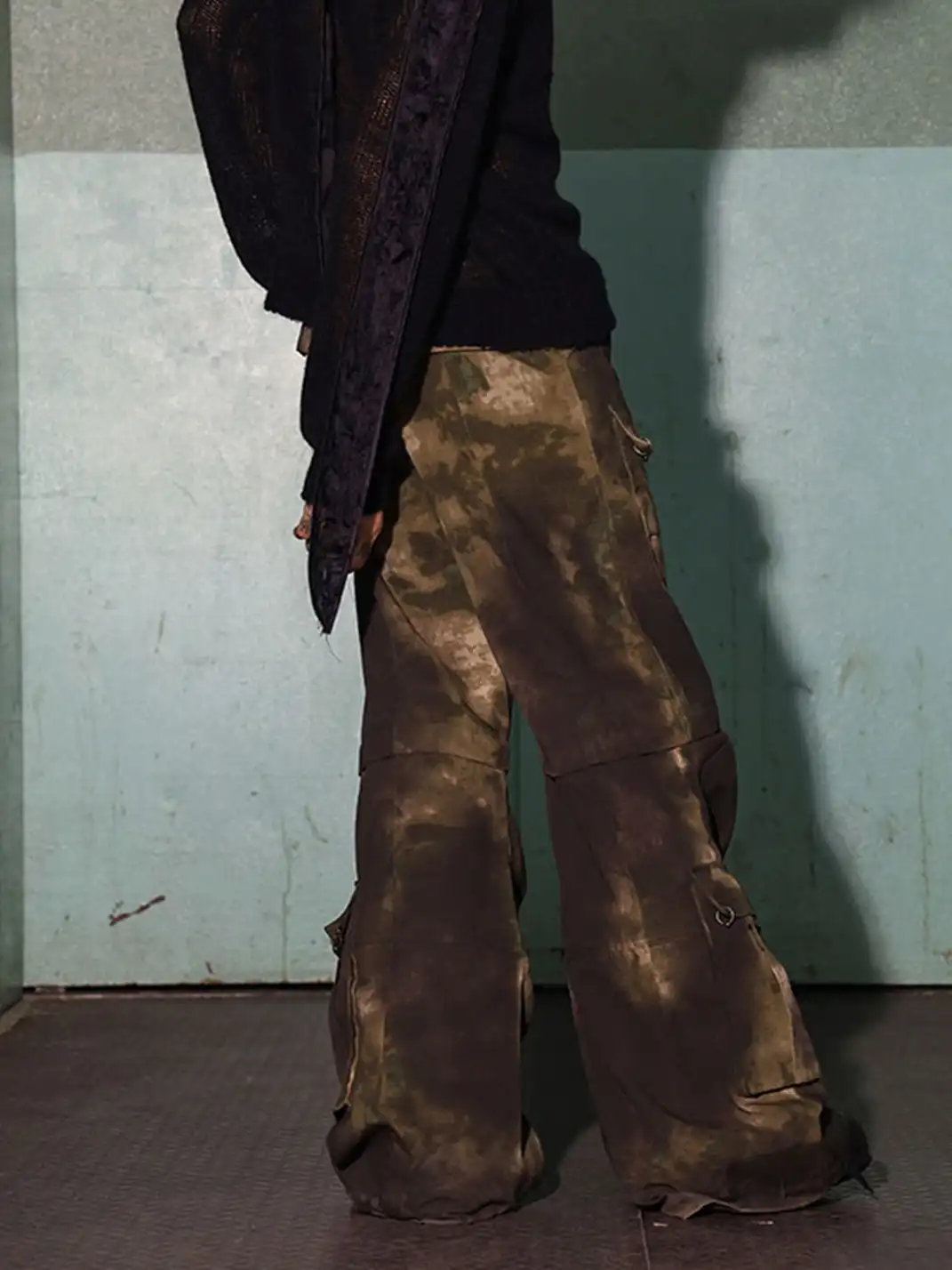 DND4DES | Washed Camo Flared Cargo Pants