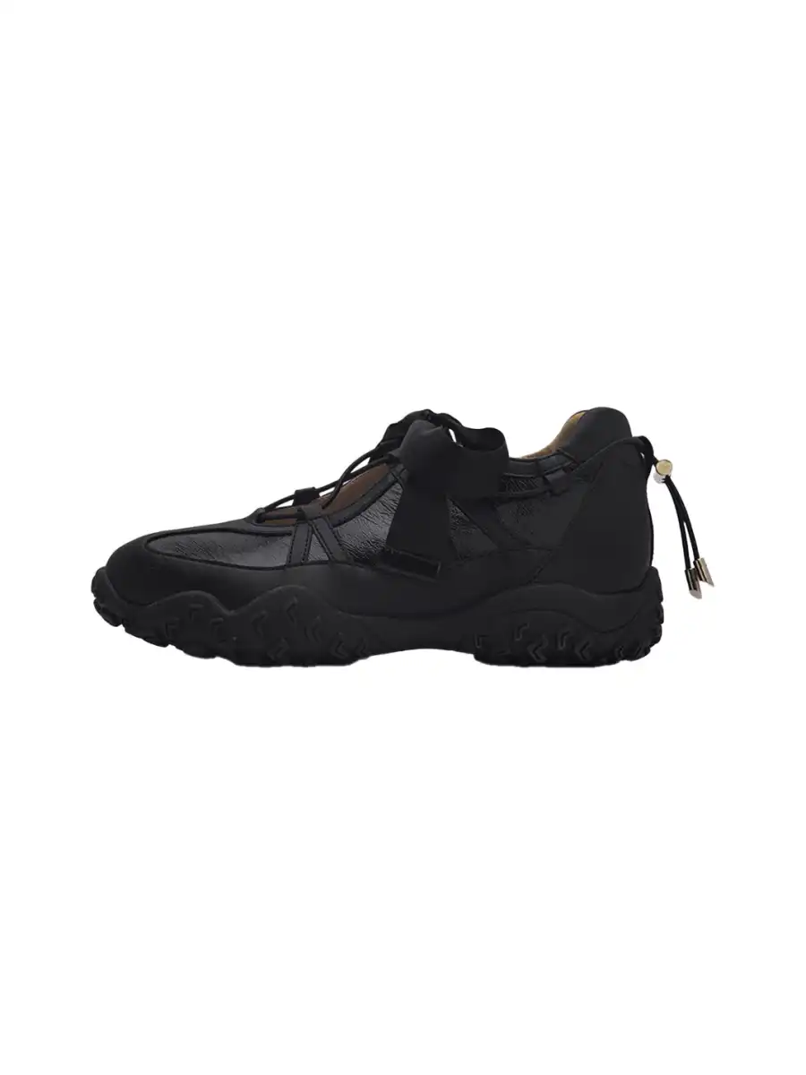 UNCLEWEN | Quick Lace Ribbon Ballet Trainer With Removable Insole-Black - 4