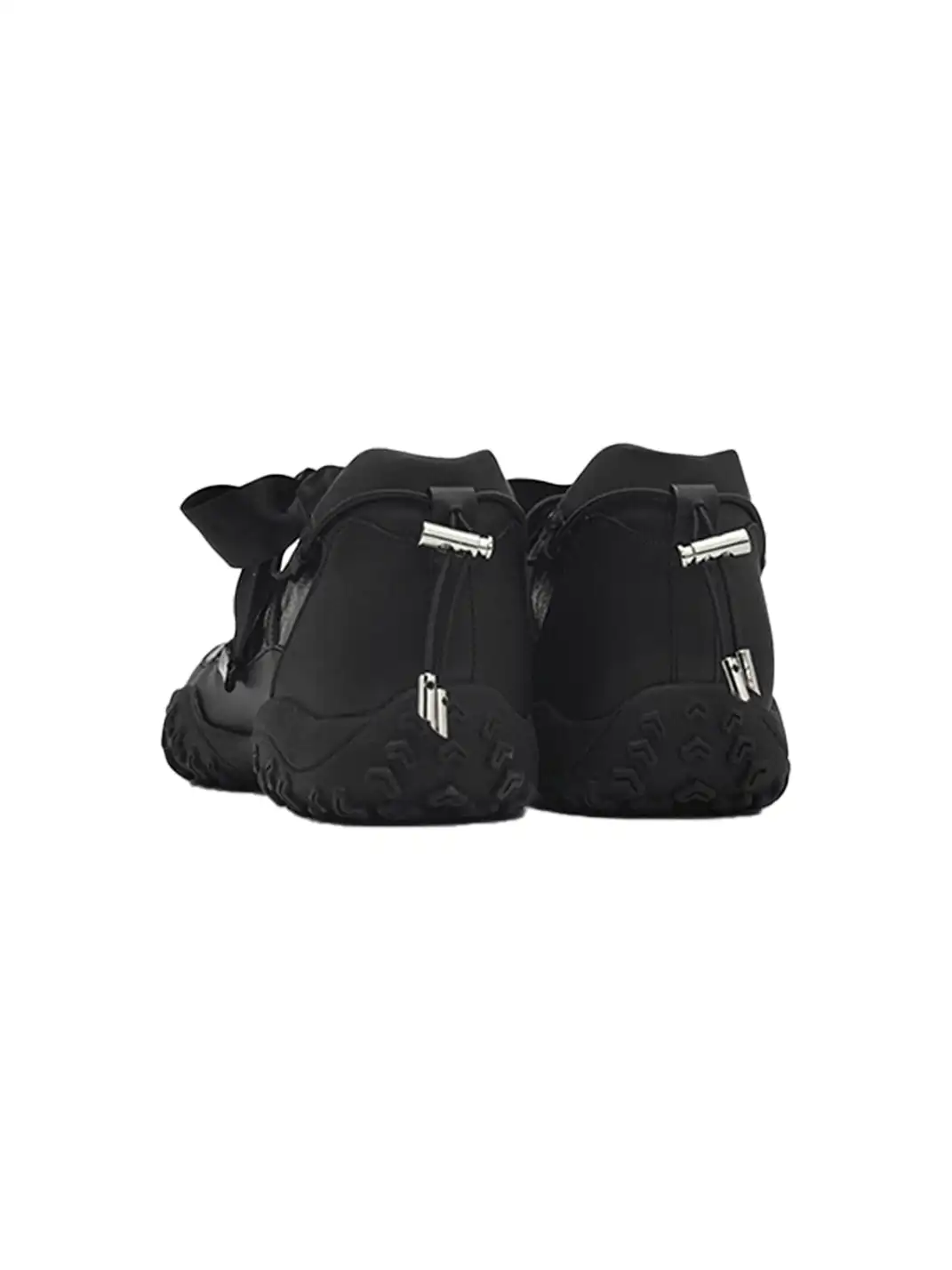 UNCLEWEN | Quick Lace Ribbon Ballet Trainer With Removable Insole-Black