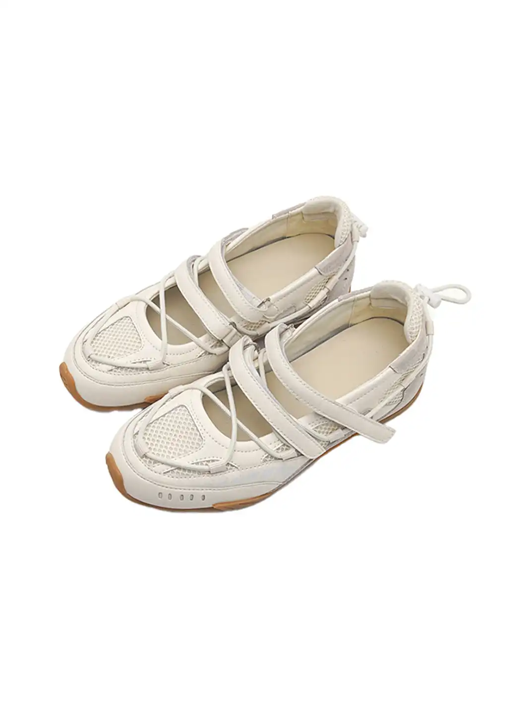 UNCLEWEN | Hybrid "Speed Ballet" Quick Lace Trainer-Beige
