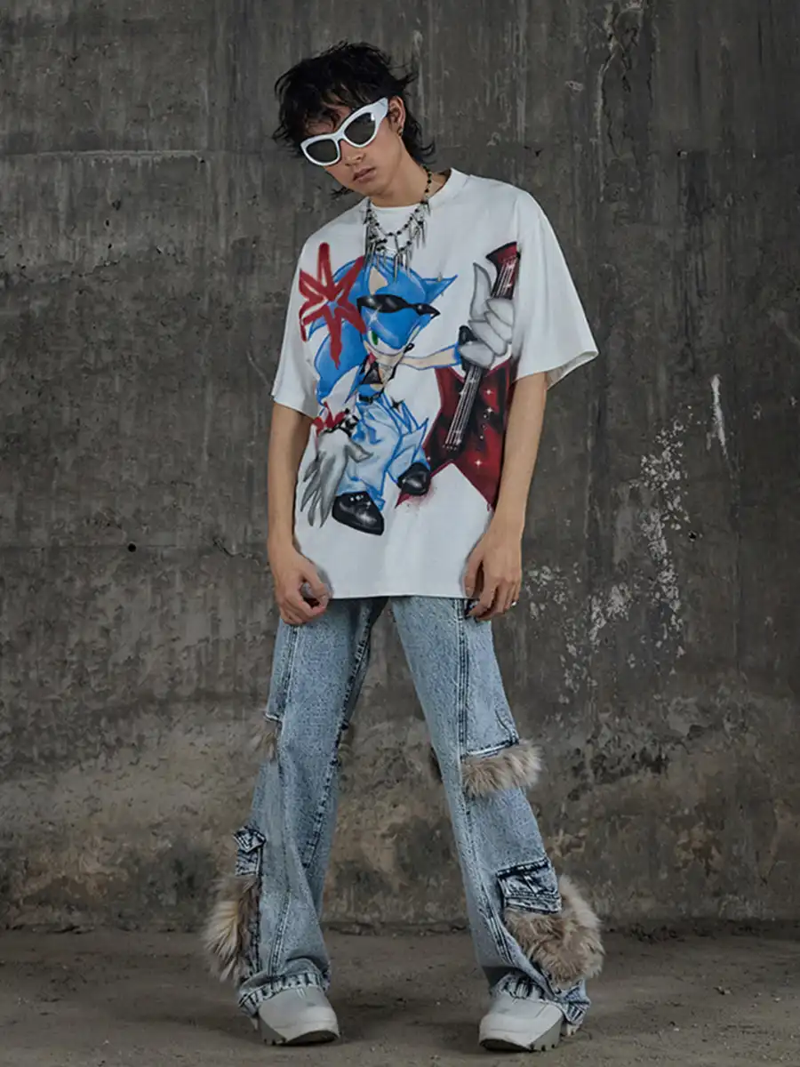 DND4DES | Cartoon Sonic Graphic T-Shirt - 2