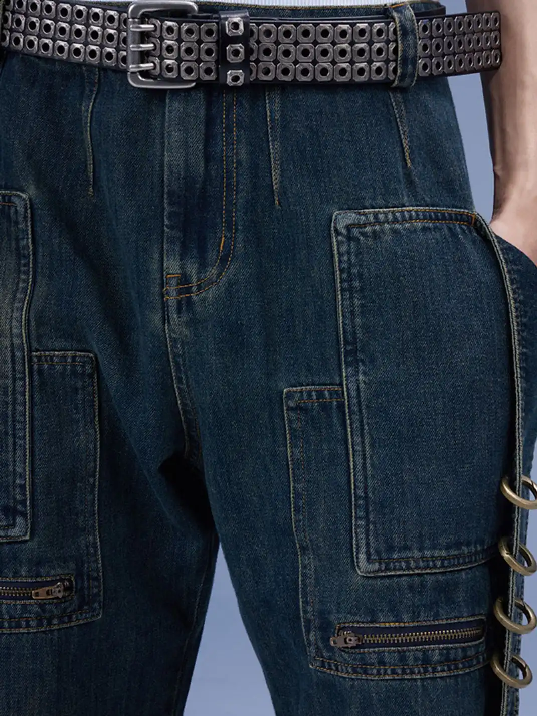 DND4DES | Black Straight Cut Printed Jeans