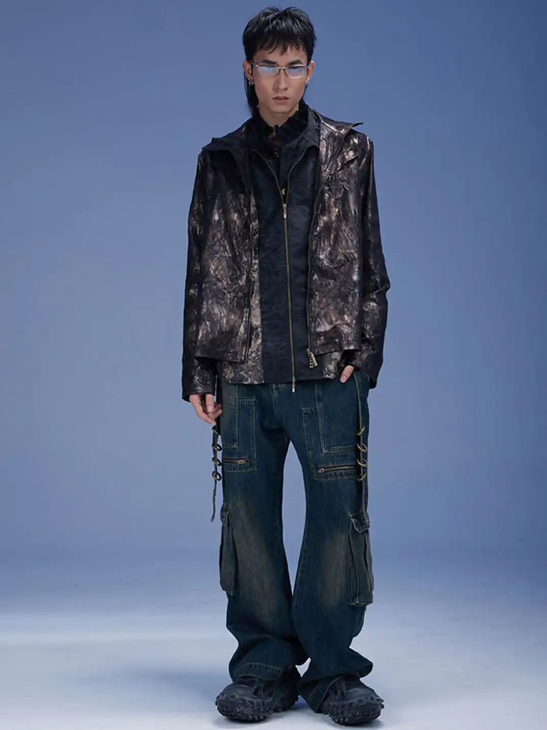 DND4DES | Black Straight Cut Printed Jeans