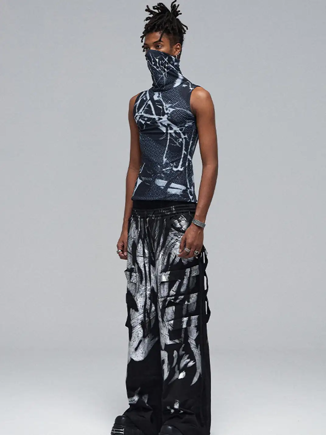 DND4DES | Silver Strap Drawstring Cargo Pants