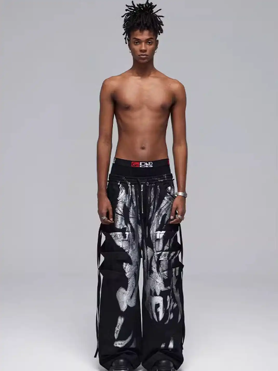 DND4DES | Silver Strap Drawstring Cargo Pants
