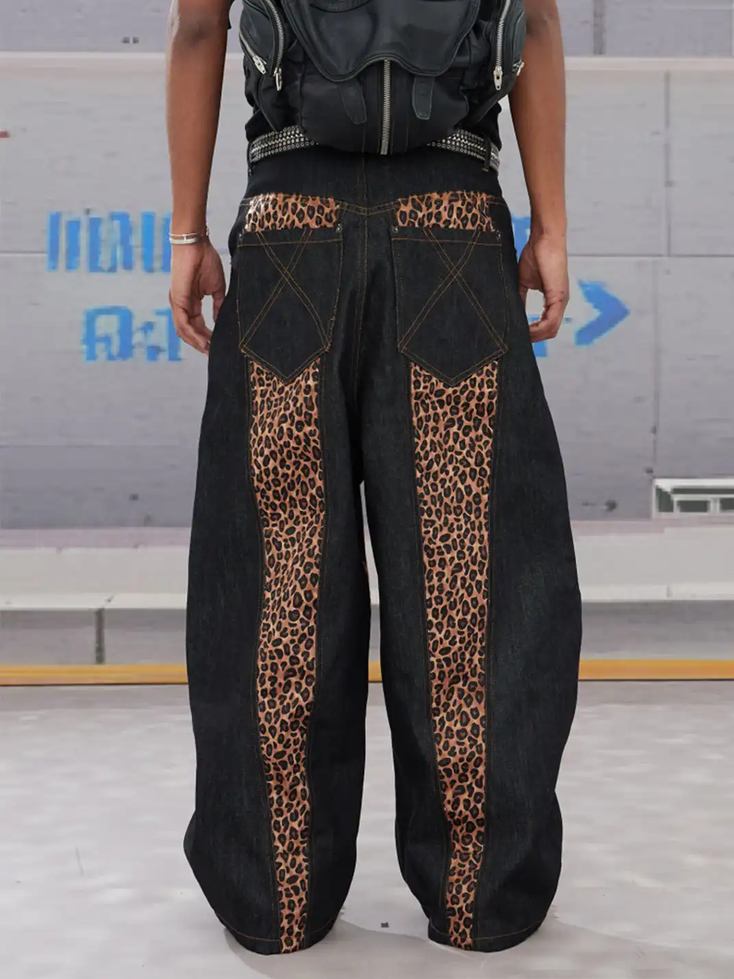 DND4DES | Cross Leopard Patch Baggy Jeans