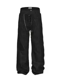 DND4DES | Zipper Drawstring Flare Denim Pants