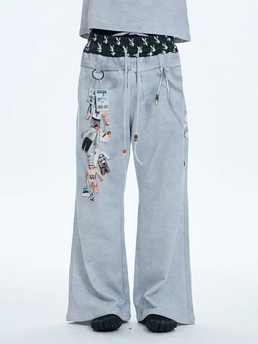 DND4DES | Bikini Print Double Waist Flare Pants - 3