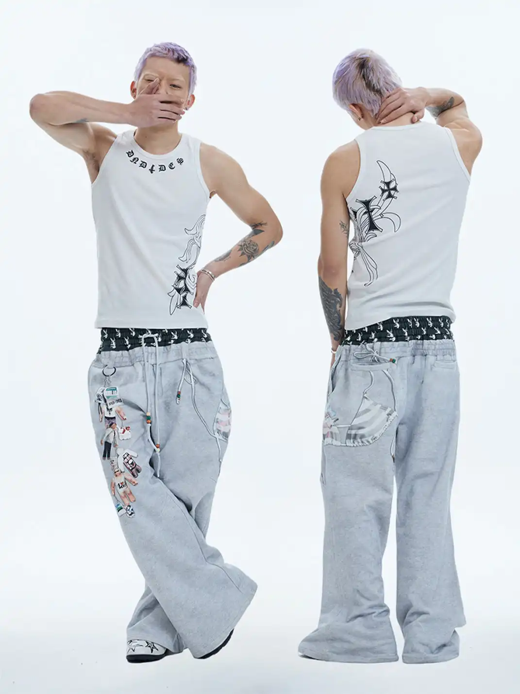 DND4DES | Bikini Print Double Waist Flare Pants