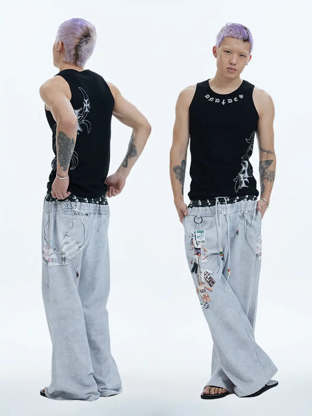 DND4DES | Bikini Print Double Waist Flare Pants