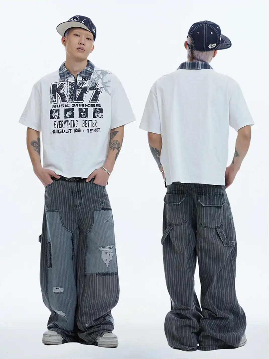 DND4DES | Vintage Patchwork Striped Boro Pants