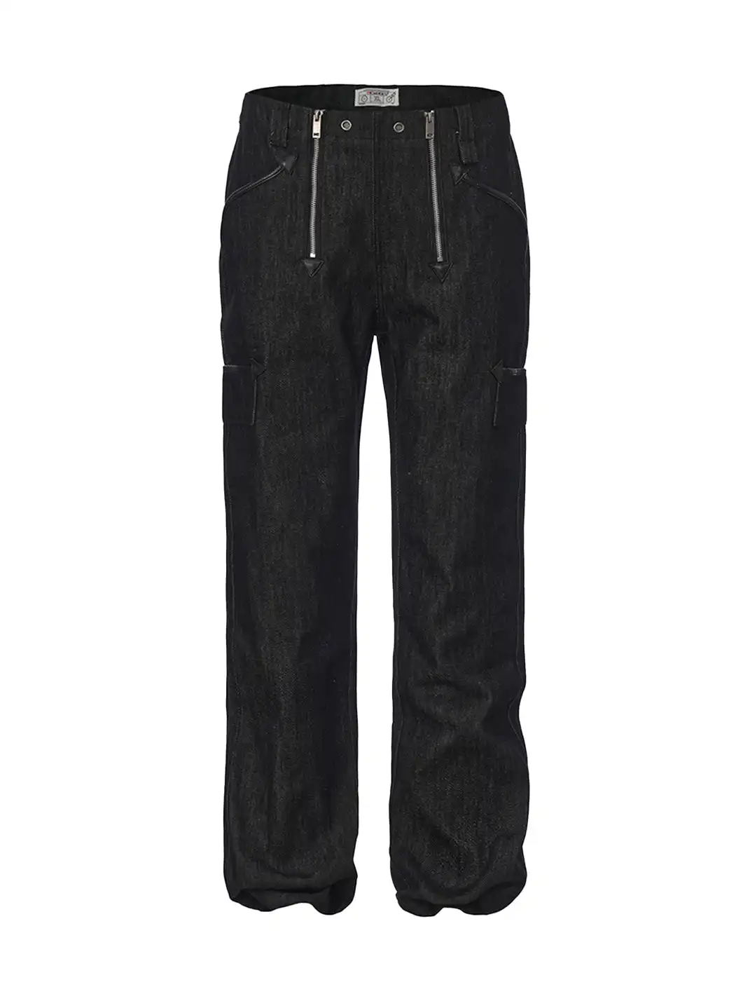 DND4DES | Double Zipper Leather Patch Flare Jeans