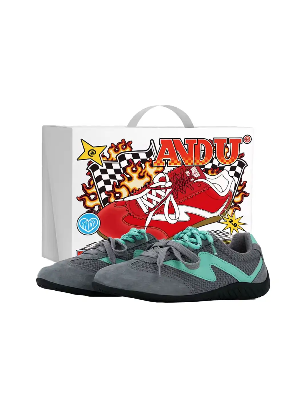 ANDU | "Chicane" Classic Racing Motor Sports Trainer-Cement gray