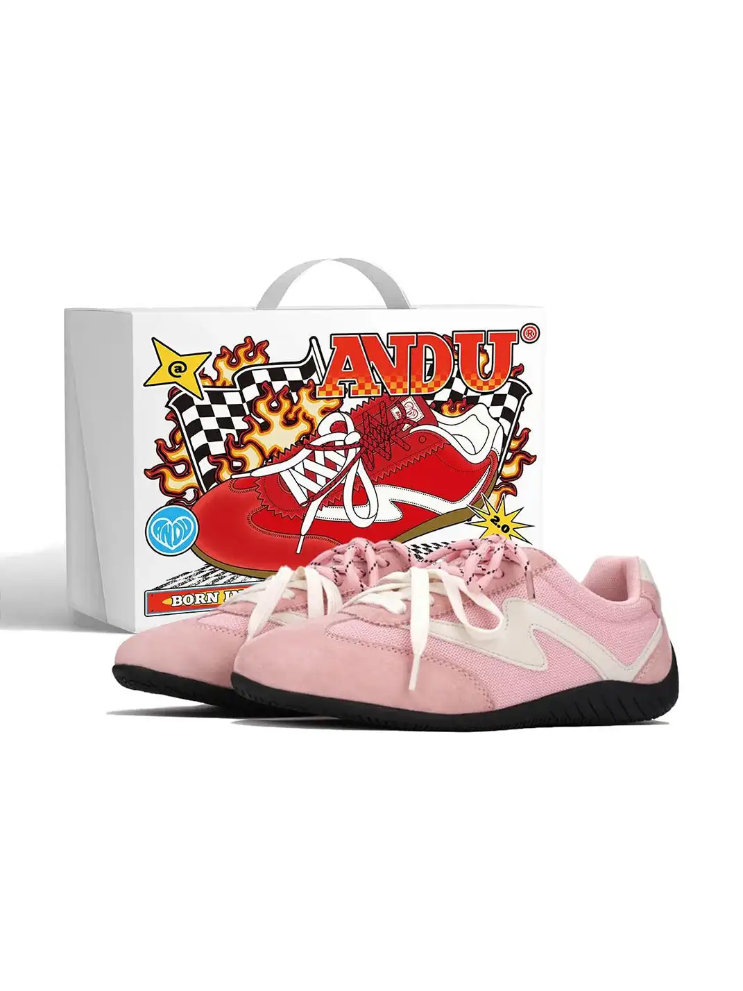 ANDU | "Chicane" Classic Racing Motor Sports Trainer-Pink