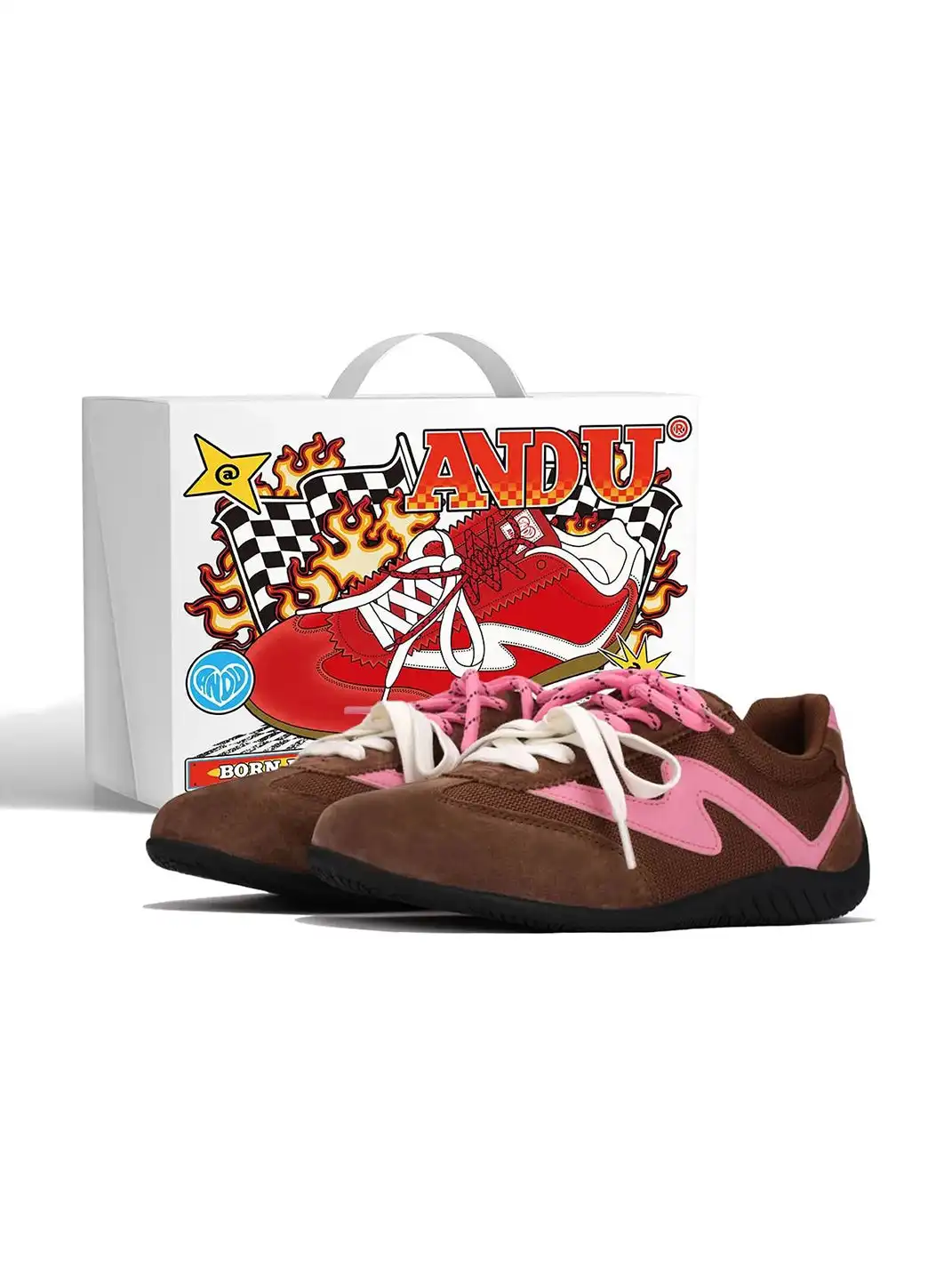 ANDU | "Chicane" Classic Racing Motor Sports Trainer-Brown