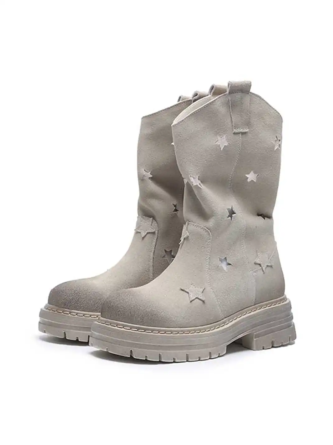 GSL | Suede Star Cut-Out Boots