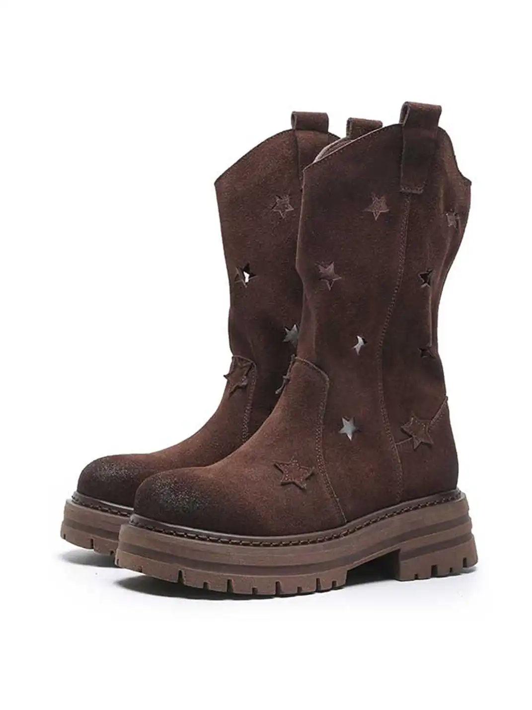 GSL | Suede Star Cut-Out Boots