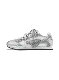 SENGUOGUO | The "Forrest Gump" Mesh Layered Laces Sneaker-Silver